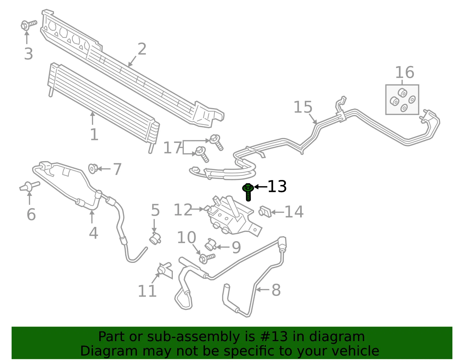 Automatic Transmission Oil Cooler Bolt - Ford (w720995s439) - view 3