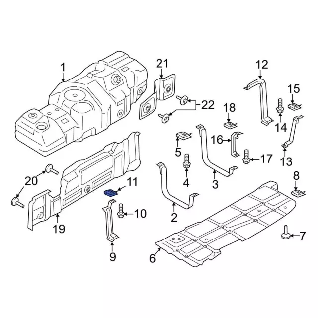 Fuel Tank Skid Plate Nut - Ford (w722255s439)