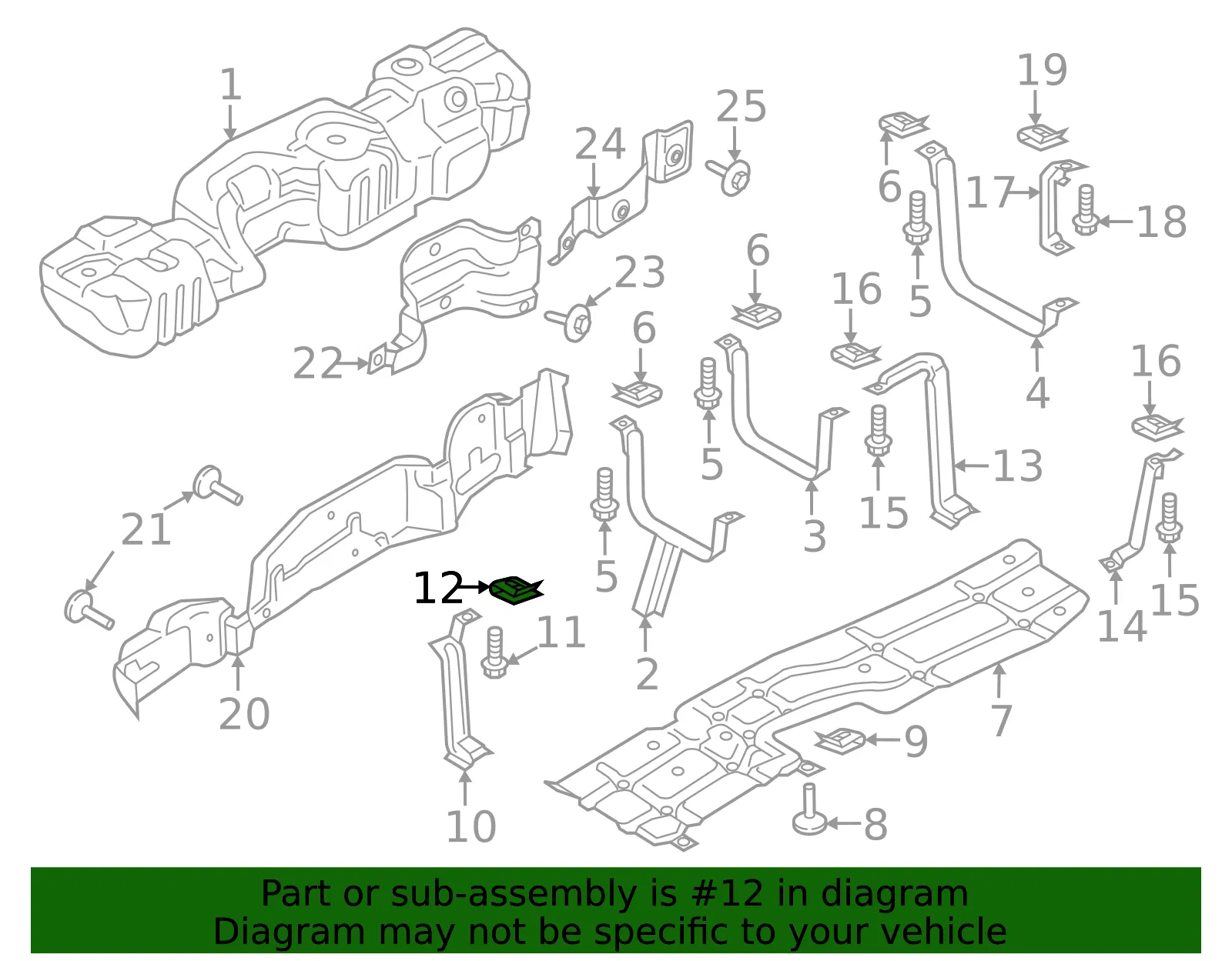 Fuel Tank Skid Plate Nut - Ford (w722255s439) - view 3