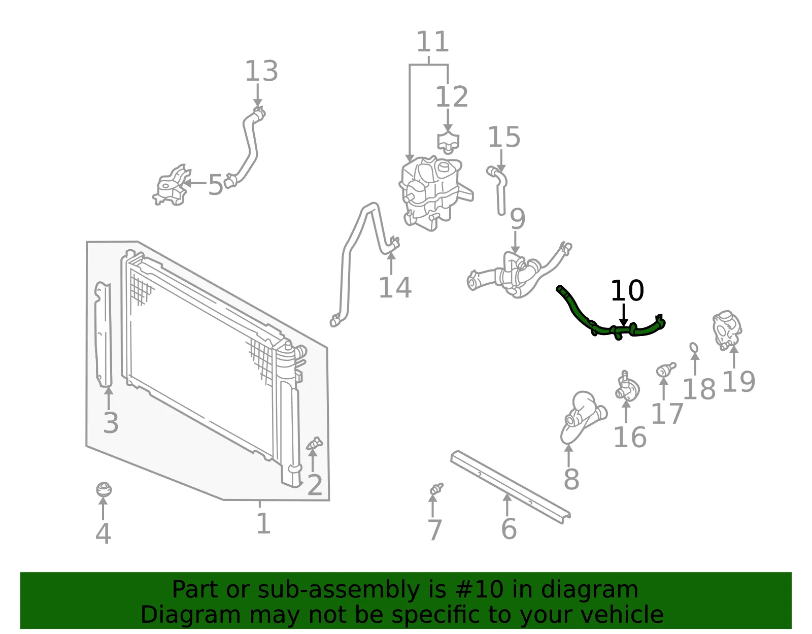 Engine Coolant Bypass Hose - Mazda (yf0915261) - view 2