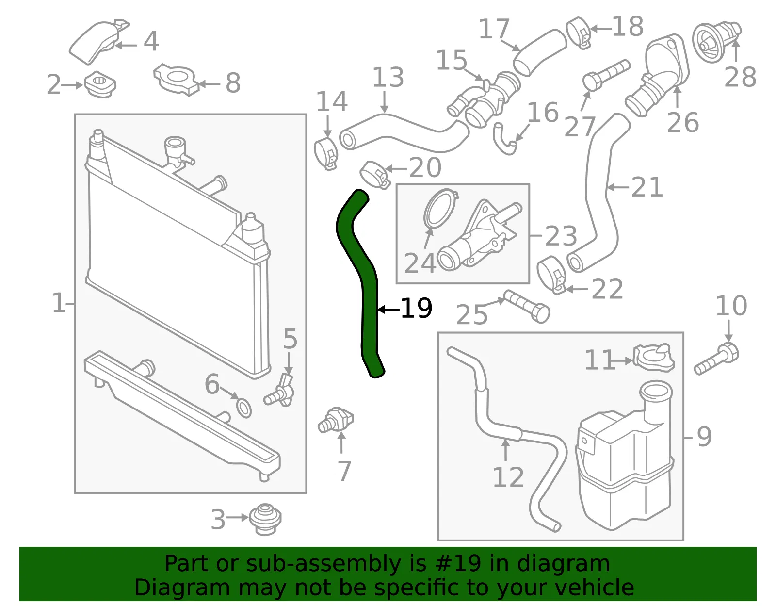 Engine Coolant Hose - Mazda (zyf115261) - view 2