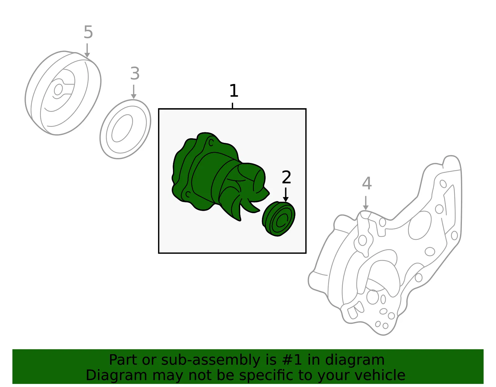 Engine Water Pump - Mazda (zzc015100) - view 2