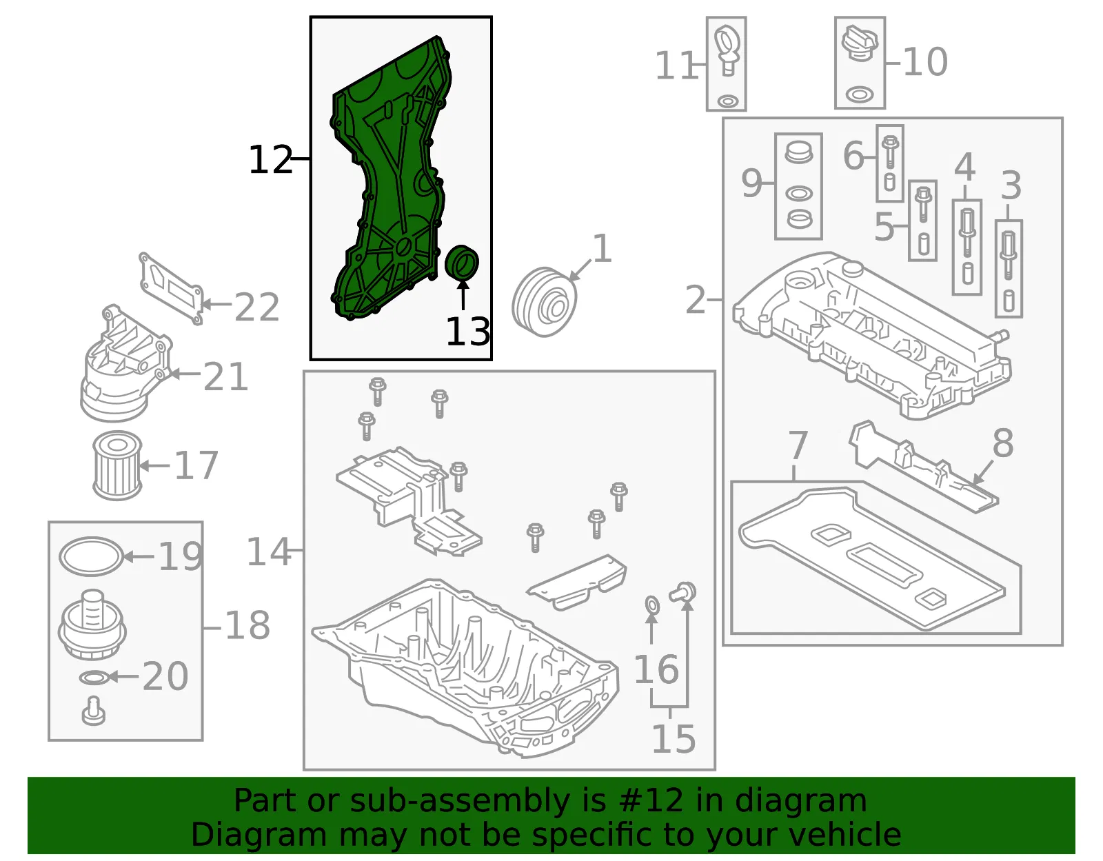Engine Timing Cover - Mazda (zzca10500) - view 2
