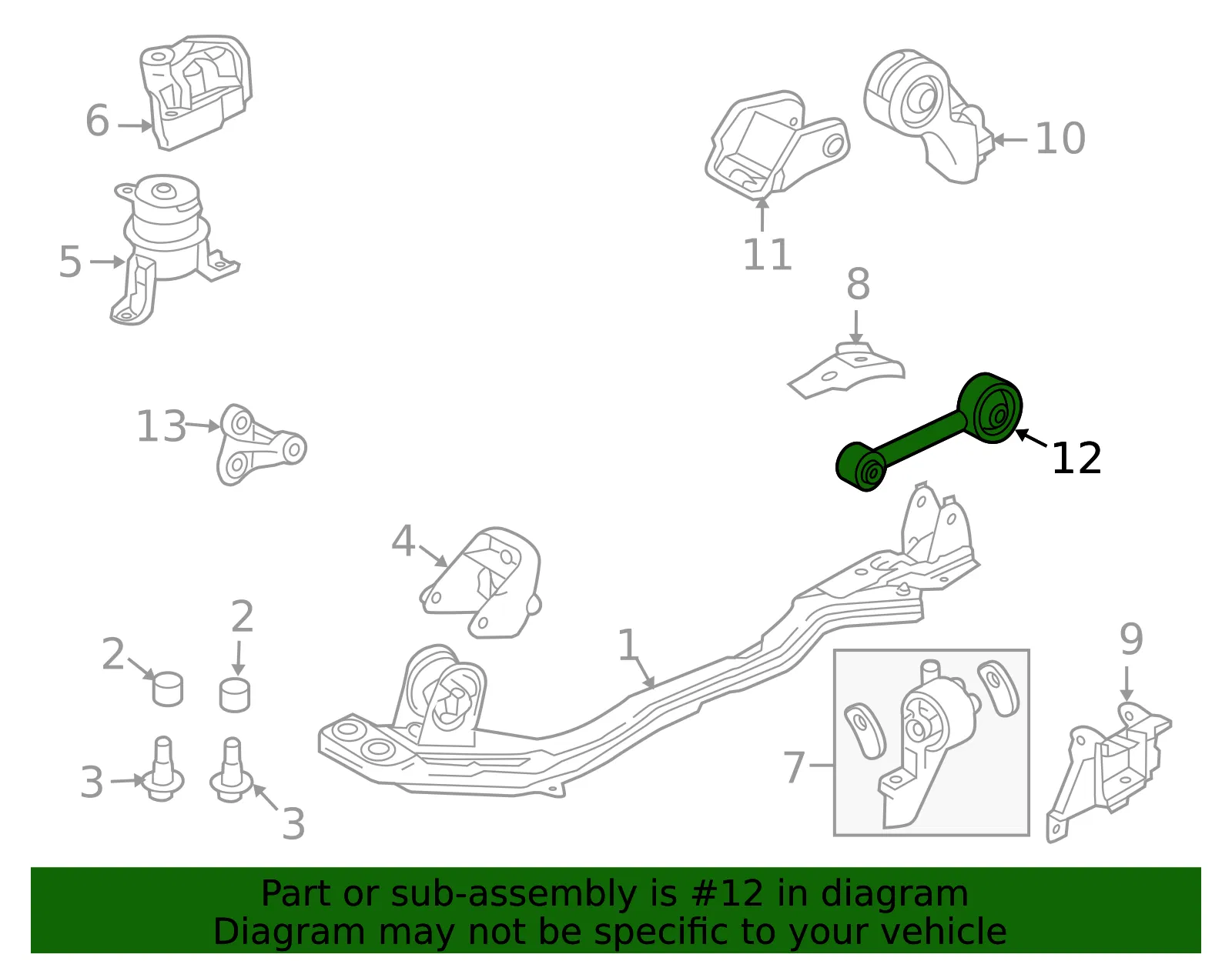 Engine Support Rod - Mazda (zzca39040) - view 2