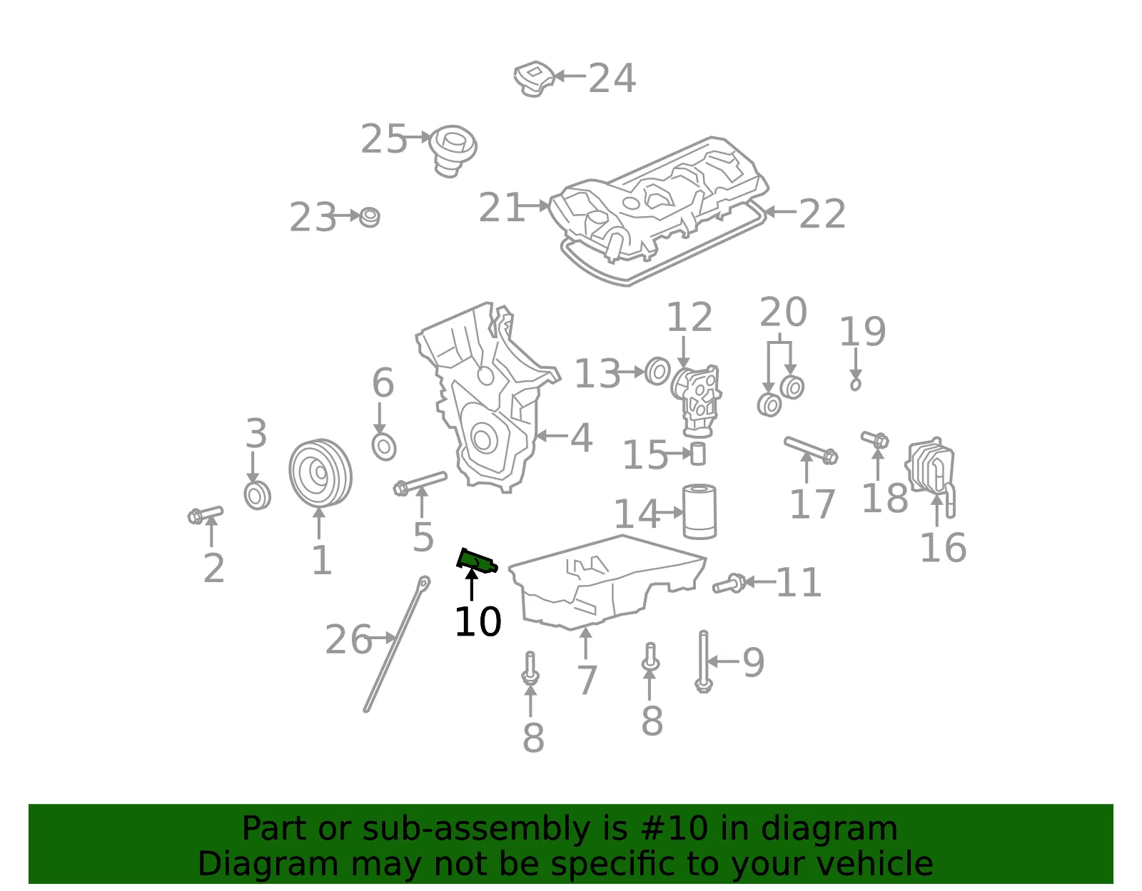 Engine Oil Pan Seal - Mazda (zzj123045) - view 2