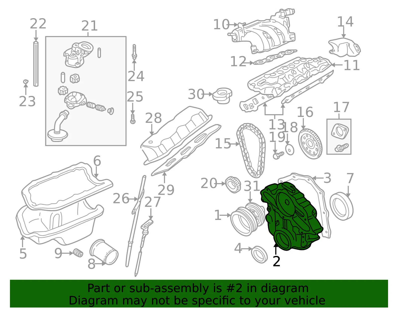 Engine Timing Cover - Mazda (zzm210500) - view 2